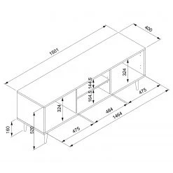 Naturoo TV-Lowboard Bouzy - Eiche Sonoma Dekor 17 Naturoo TV-Lowboard Bouzy - Eiche Sonoma Dekor -Wohnzimmermöbel boutique en ligne 1000227258 201007 13494400039 SKETCH DETAILS P000000001000227258 sketch