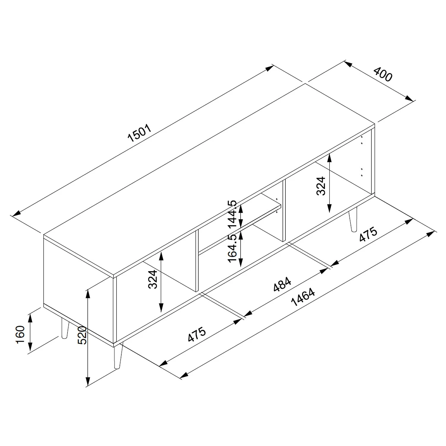 Naturoo TV-Lowboard Bouzy - Eiche Sonoma Dekor 9 Naturoo TV-Lowboard Bouzy - Eiche Sonoma Dekor – Bild 9