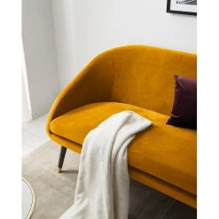 Ridgevalley Sofa Volonne (2-Sitzer) - Samt Ravi: Senfgelb -Wohnzimmermöbel boutique en ligne 1000227316 210325 07002700156 DETAILS P000000001000227316