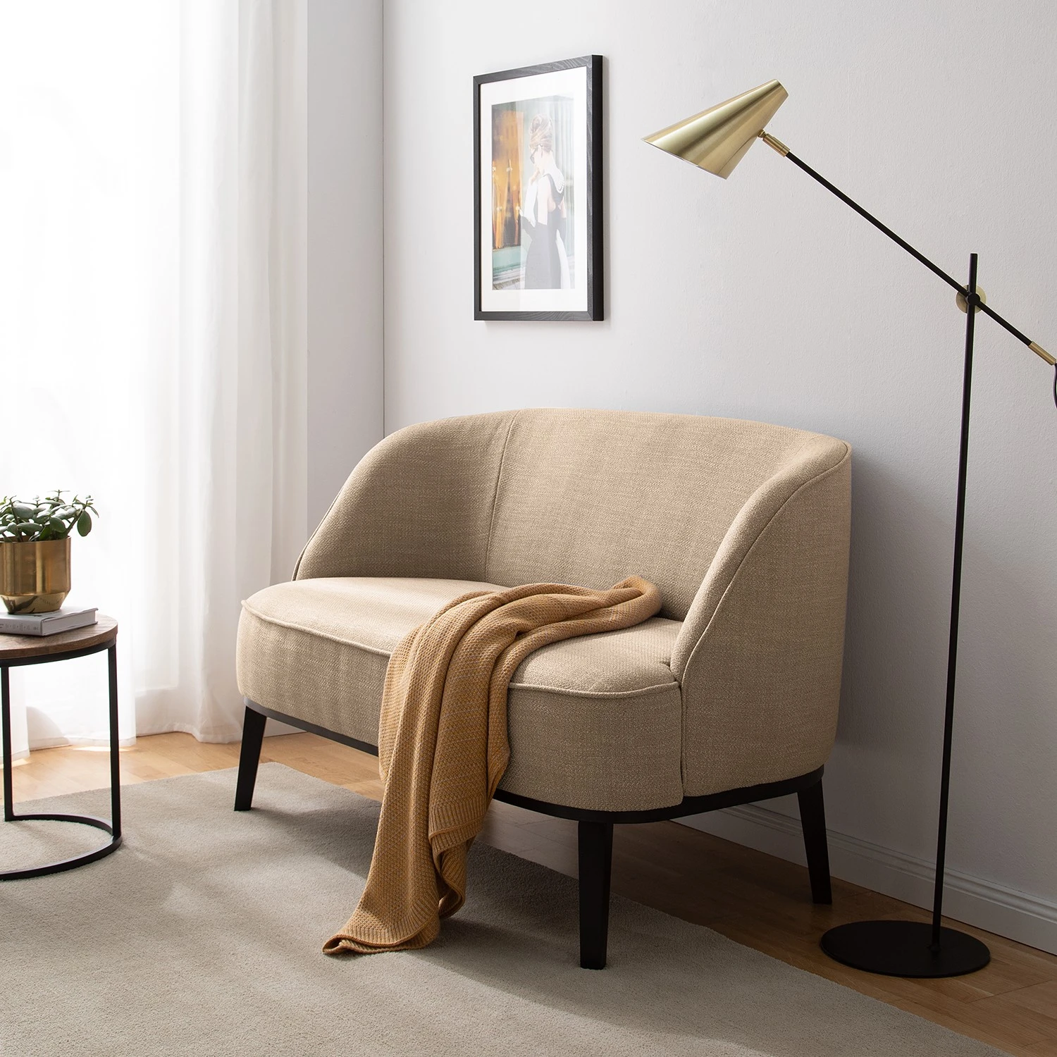 Ridgevalley Sofa Voiteur (2-Sitzer) - Webstoff Noela: Cappuccino - Buche Dunkel 11 Ridgevalley Sofa Voiteur (2-Sitzer) - Webstoff Noela: Cappuccino - Buche Dunkel – Bild 11