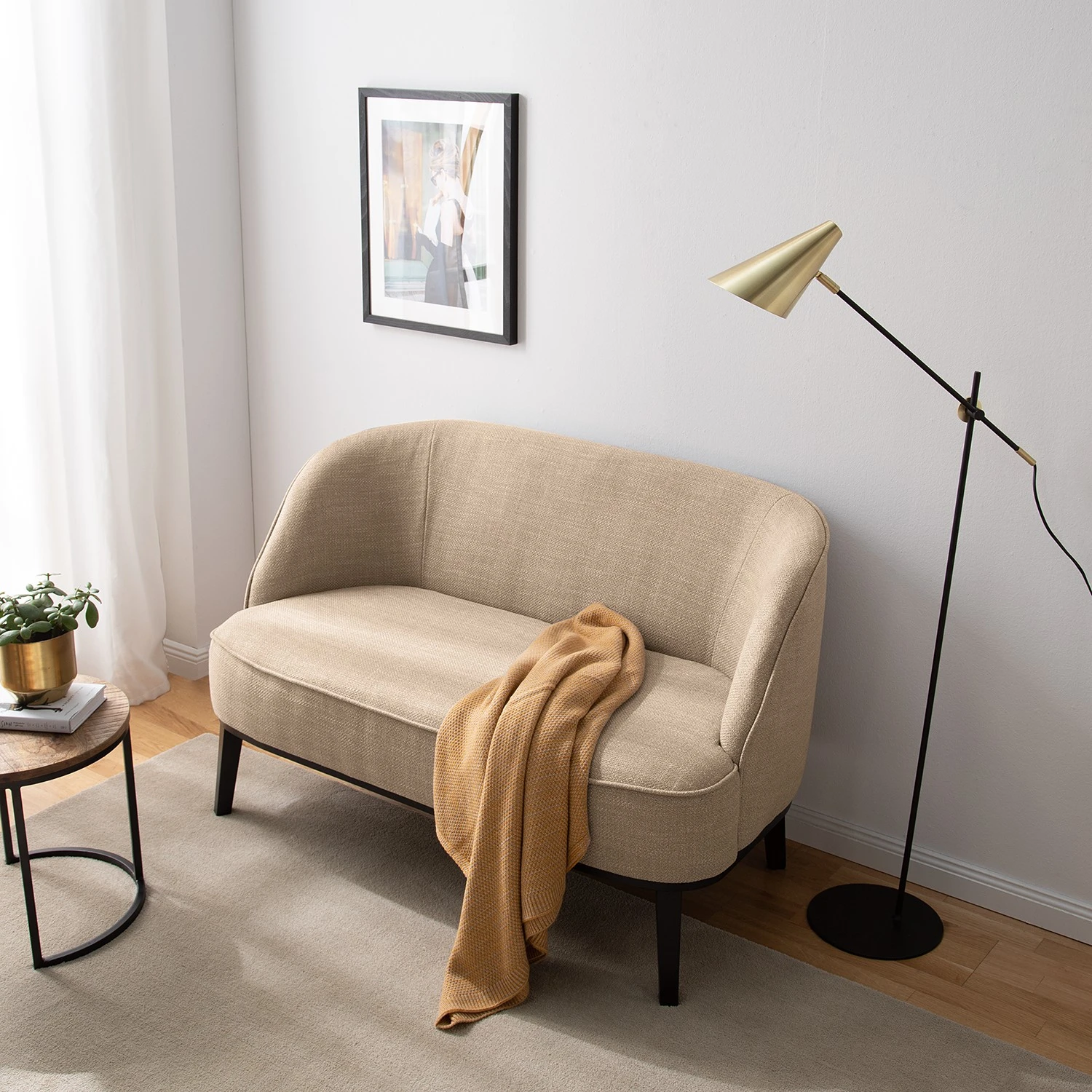 Ridgevalley Sofa Voiteur (2-Sitzer) - Webstoff Noela: Cappuccino - Buche Dunkel 12 Ridgevalley Sofa Voiteur (2-Sitzer) - Webstoff Noela: Cappuccino - Buche Dunkel – Bild 12