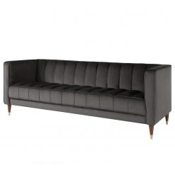 Red Living Sofa Suzy (2,5-Sitzer) - Samt Ravi: Grau