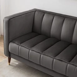 Red Living Sofa Suzy (2,5-Sitzer) - Samt Ravi: Grau -Wohnzimmermöbel boutique en ligne 1000227441 210506 10194700187 DETAILS P000000001000227441