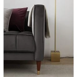 Red Living Sofa Suzy (2,5-Sitzer) - Samt Ravi: Grau -Wohnzimmermöbel boutique en ligne 1000227441 210506 10194700189 DETAILS P000000001000227441