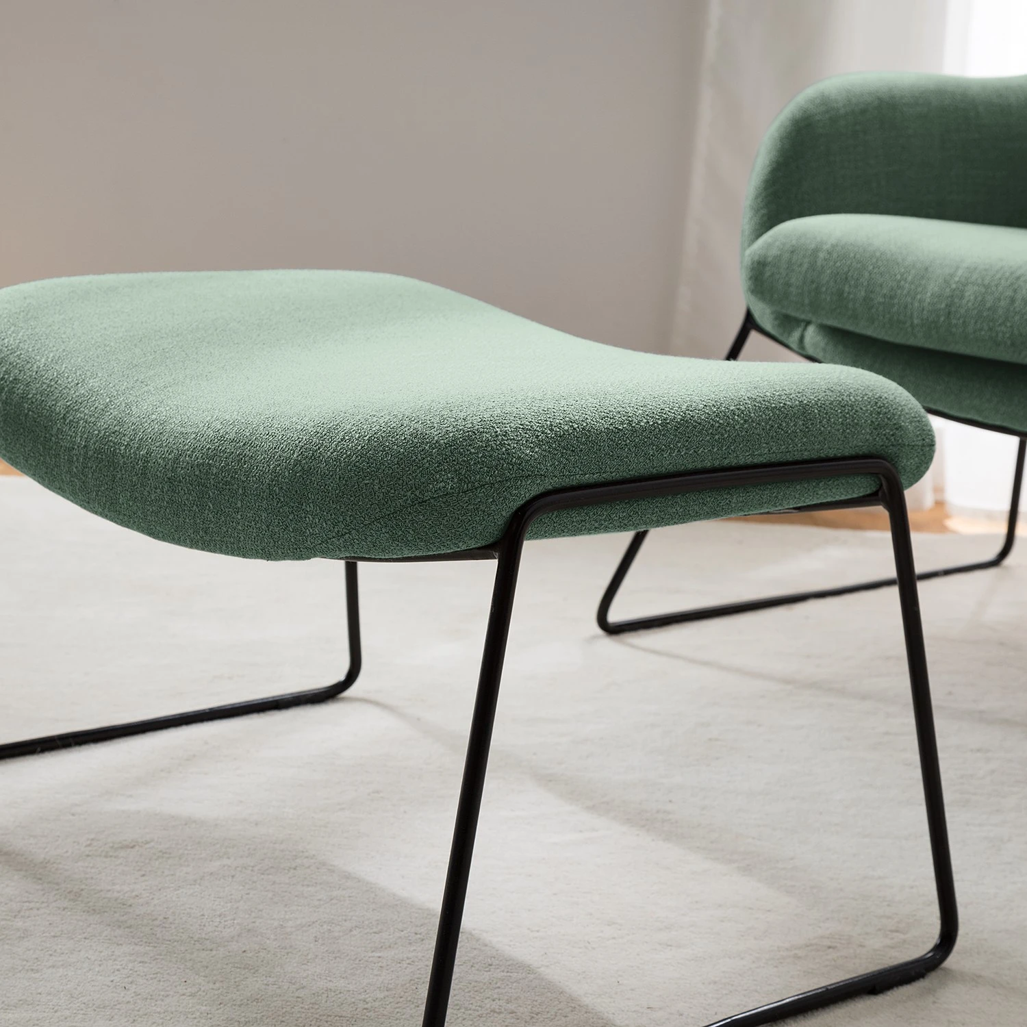 Red Living Polsterhocker Culin - Webstoff Noela: Mintgrau 9 Red Living Polsterhocker Culin - Webstoff Noela: Mintgrau – Bild 9