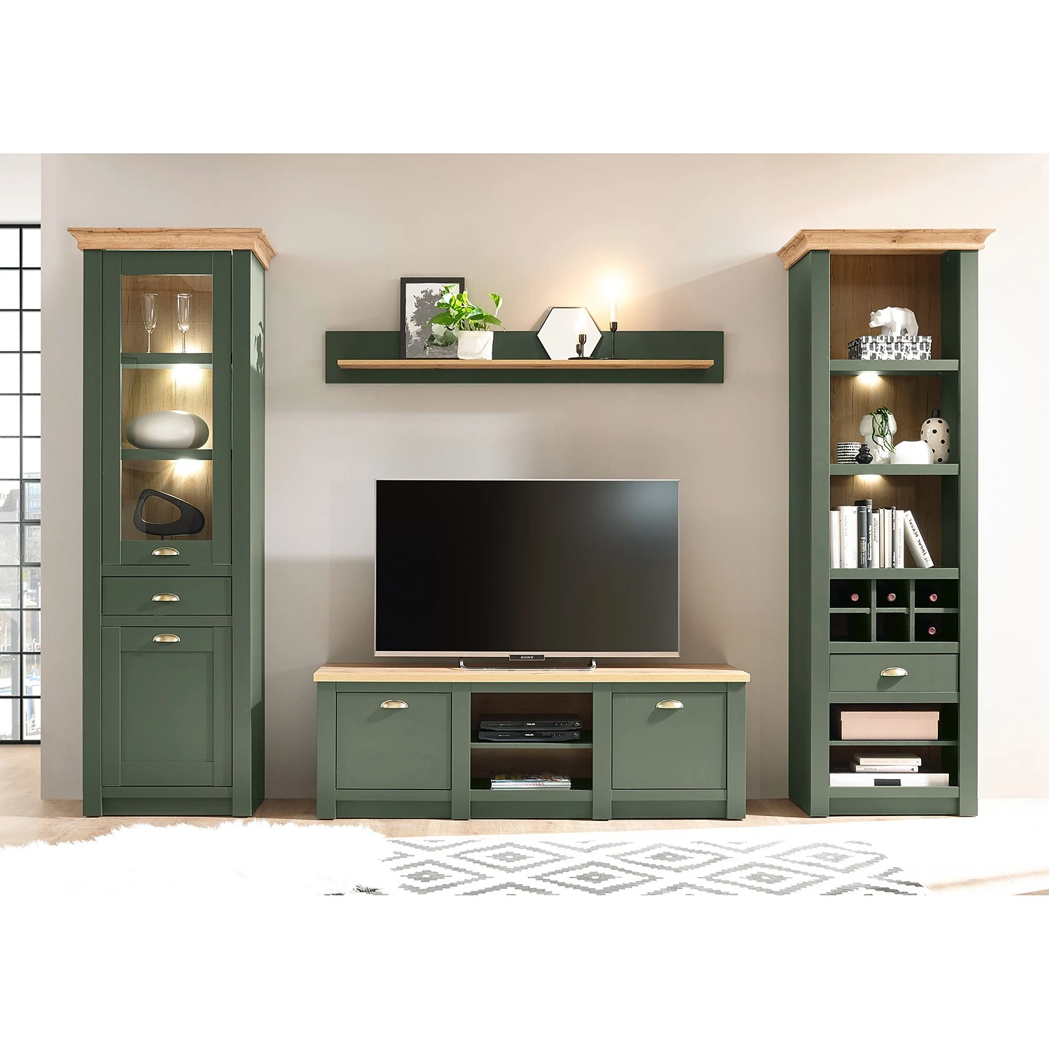 Norrwood Wandboard Cardet - Moosgrün / Eiche Wotan Dekor 8 Norrwood Wandboard Cardet - Moosgrün / Eiche Wotan Dekor – Bild 8