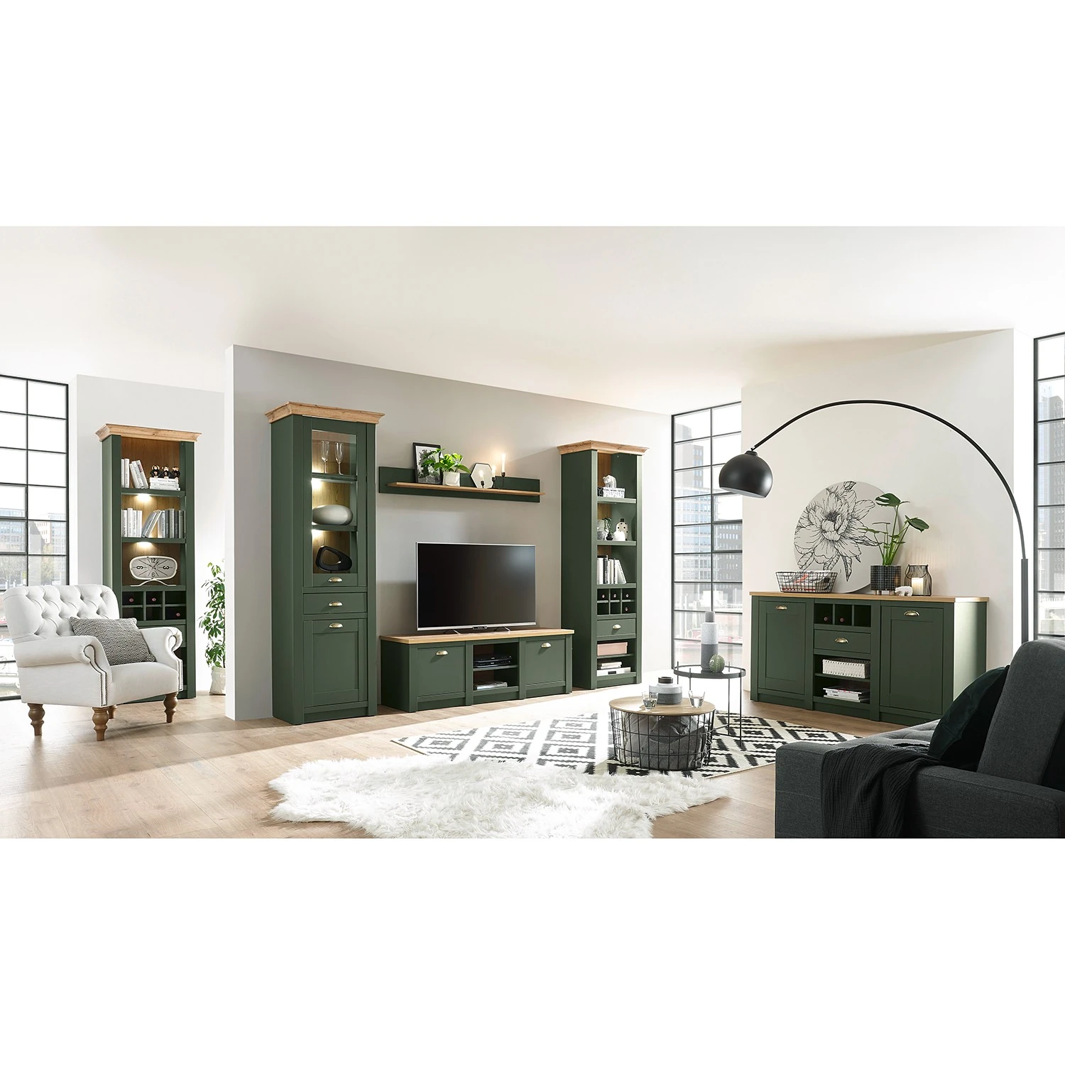 Norrwood Wandboard Cardet - Moosgrün / Eiche Wotan Dekor 7 Norrwood Wandboard Cardet - Moosgrün / Eiche Wotan Dekor – Bild 7