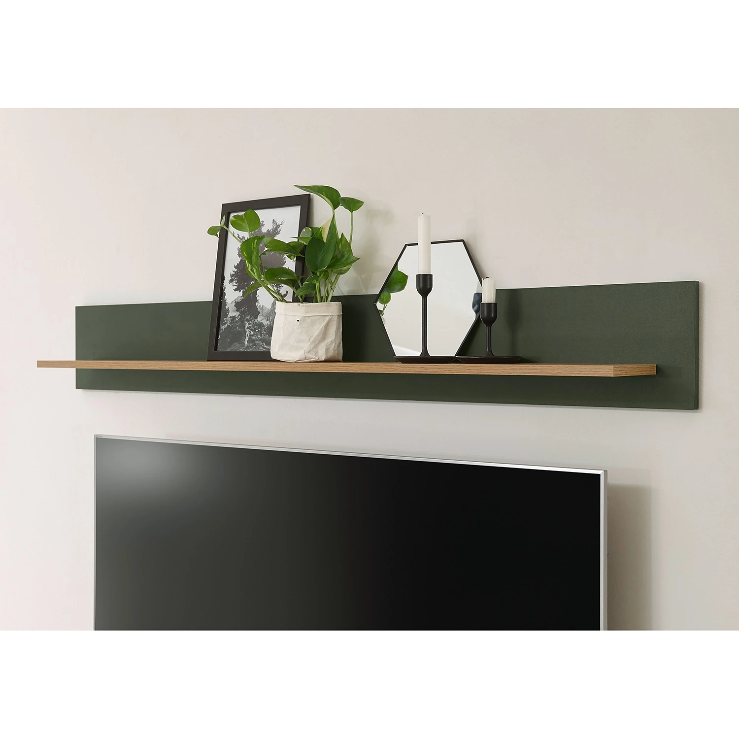 Norrwood Wandboard Cardet - Moosgrün / Eiche Wotan Dekor 4 Norrwood Wandboard Cardet - Moosgrün / Eiche Wotan Dekor – Bild 4