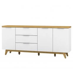 Jahnke Sideboard Libre II - Kerneiche Dekor / Matt Weiß