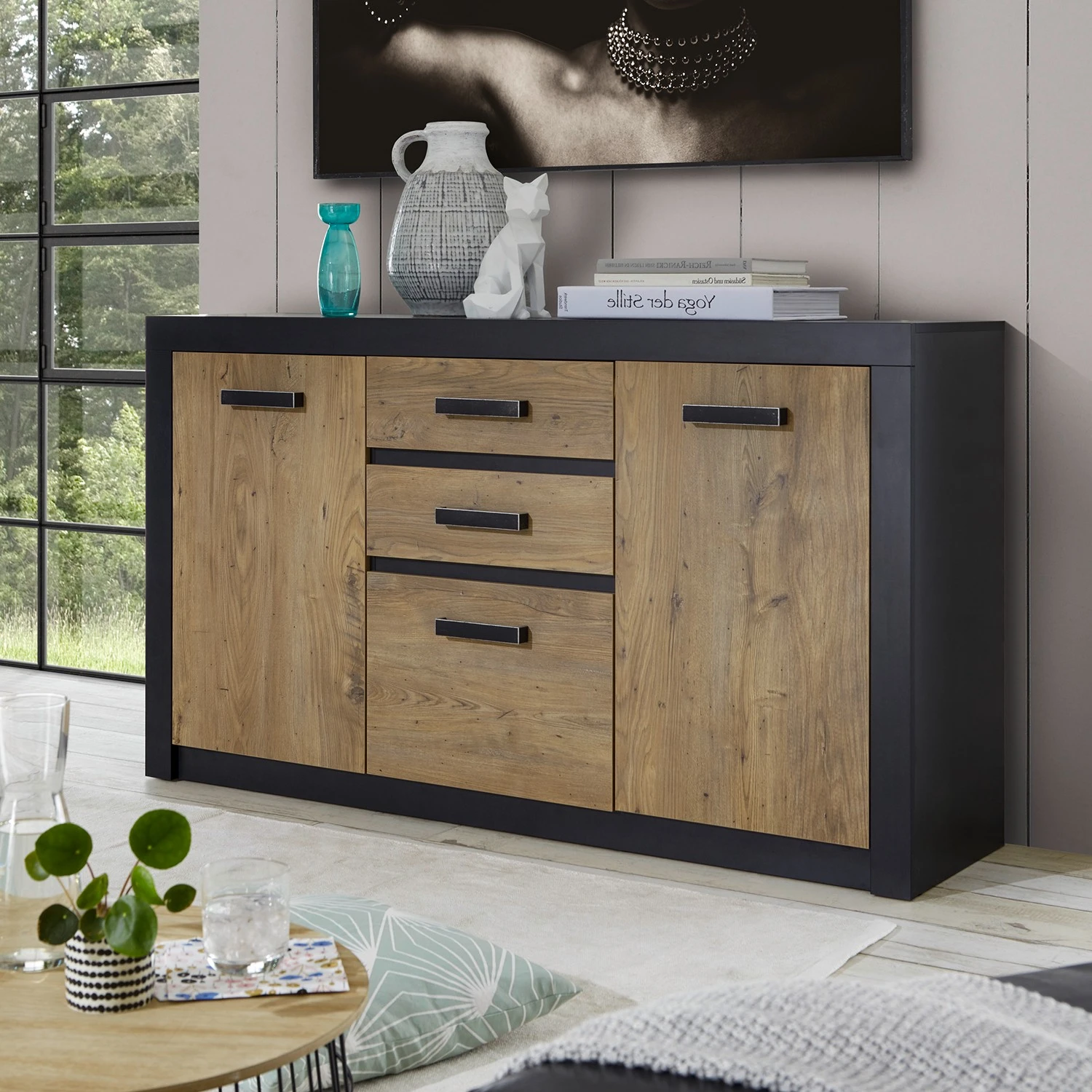 Red Living Sideboard Bozel I - Kastanie Dekor / Grau 2 Red Living Sideboard Bozel I - Kastanie Dekor / Grau – Bild 2