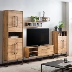 Schildmeyer Wandregal Limmo - Eiche Landhaus Dekor / Schwarz -Wohnzimmermöbel boutique en ligne 1000228651 201022 14490000014 MOOD DETAILS P000000001000228651 mood