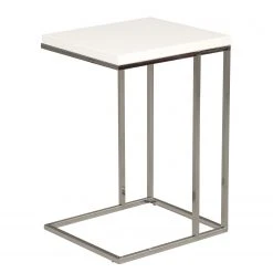 Loftscape Beistelltisch Yebles - Weiß / Silber