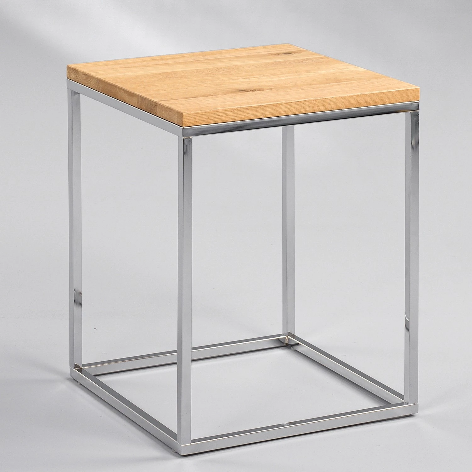 Naturoo Beistelltisch Verignon - Wildeiche massiv / Metall - Wildeiche / Chrom 4 Naturoo Beistelltisch Verignon - Wildeiche massiv / Metall - Wildeiche / Chrom – Bild 4