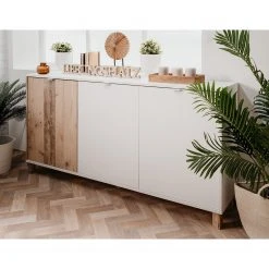 Loftscape Sideboard Mayac I - Weiß / Altholz Dekor -Wohnzimmermöbel boutique en ligne 1000231352 201208 11132800037 MOOD DETAILS P000000001000231352 mood