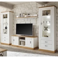 Ridgevalley Standvitrine Ollezy - Pinie Weiß Dekor / Eiche Wotan Dekor -Wohnzimmermöbel boutique en ligne 1000231957 201204 06225700049 MOOD DETAILS P000000001000231957 mood