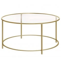 Red Living Couchtisch Poygan - Glas / Metall - Gold