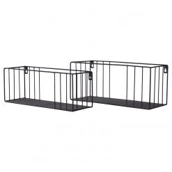 Red Living Wandregal Denneville (2er-Set) - Metall - Schwarz