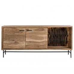 Ars Natura Sideboard Roody - Inkl. Beleuchtung - Akazie massiv / Metall - Akazie / Schwarz -Wohnzimmermöbel boutique en ligne 1000238181 220420 035 DETAILS P000000001000238181