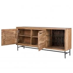 Ars Natura Sideboard Roody - Inkl. Beleuchtung - Akazie massiv / Metall - Akazie / Schwarz -Wohnzimmermöbel boutique en ligne 1000238181 220420 045 DETAILS P000000001000238181