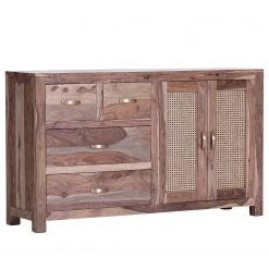 Naturoo Sideboard Rodern I - Sheesham massiv / Wiener Geflecht
