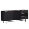 Red Living Sideboard Soyons - Akazie massiv / Metall - Schwarz / Gold