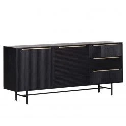 Red Living Sideboard Soyons - Akazie massiv / Metall - Schwarz / Gold