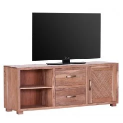 Naturoo TV-Lowboard Valenton II - Akazie massiv / Rattan