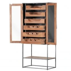 Red Living Barschrank Viessoix - Teak massiv & Akazie massiv / Eisen - Teak / Anthrazit -Wohnzimmermöbel boutique en ligne 1000240176 210115 08042400030 DETAILS P000000001000240176