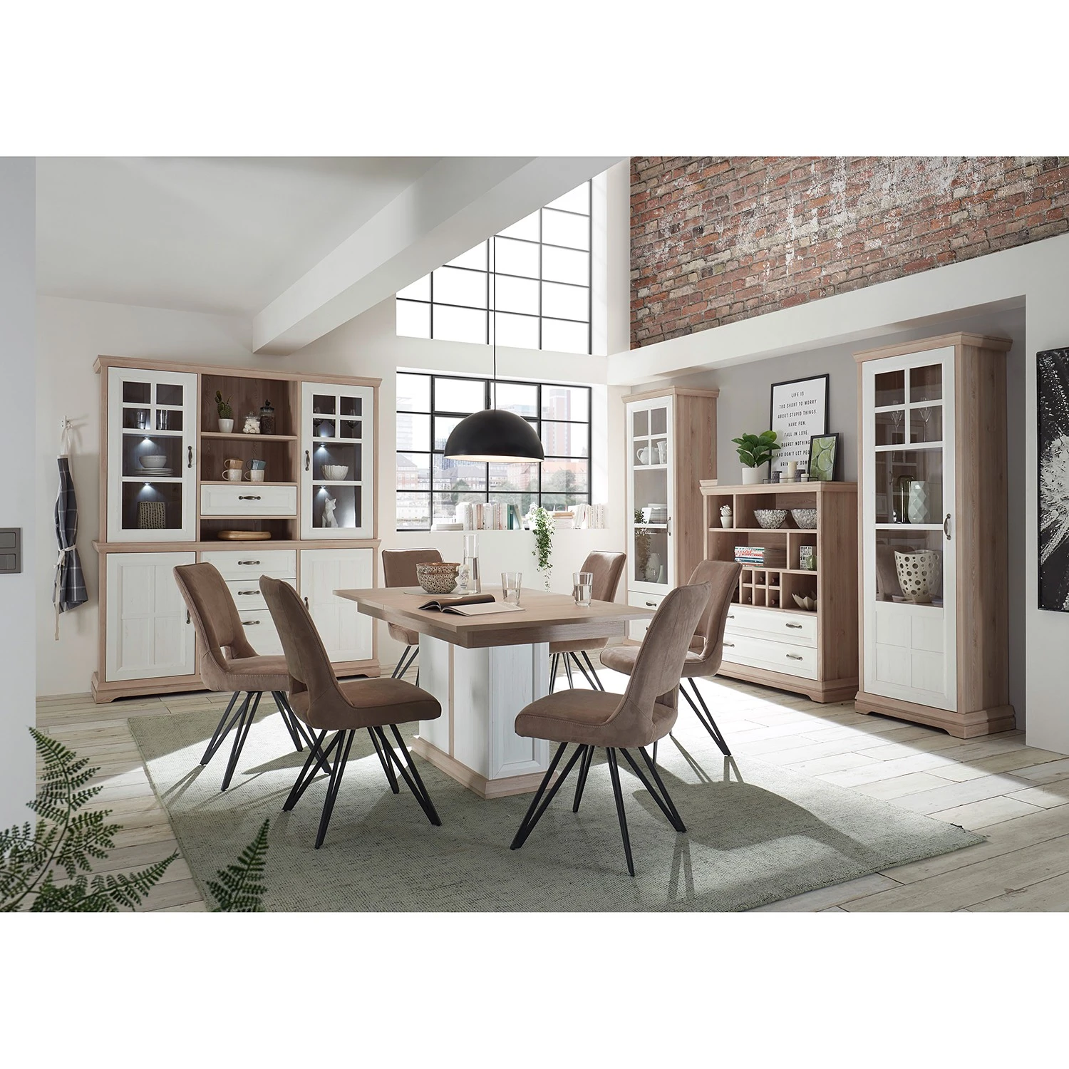 Ridgevalley Standvitrine Avene II - Weiß / Pinie Dekor 7 Ridgevalley Standvitrine Avene II - Weiß / Pinie Dekor – Bild 7