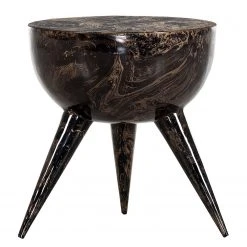 Red Living Beistelltisch Domps - Metall - Marmor Schwarz Dekor