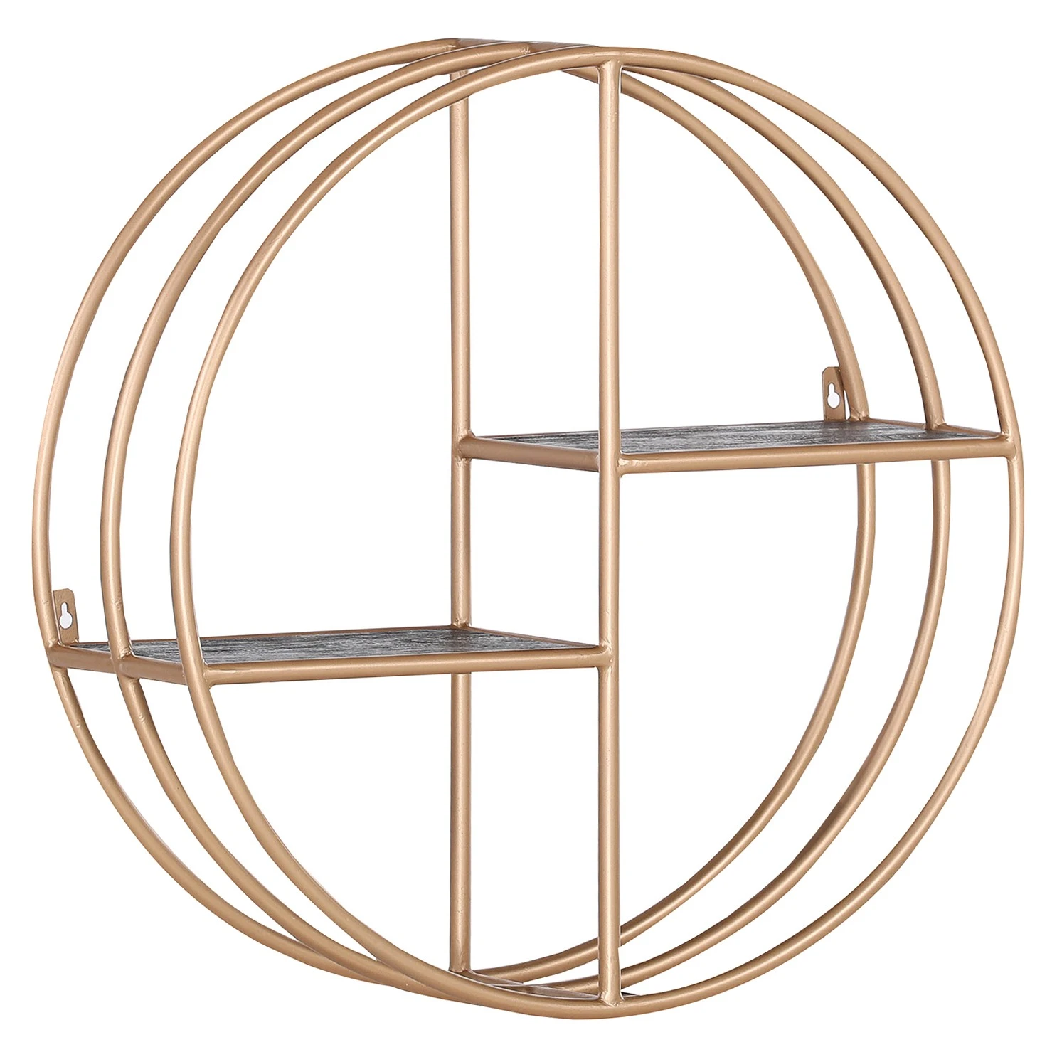Red Living Wandregal Oissel II - Akazie massiv / Metall - Akazie Schwarz / Gold - Durchmesser: 70 cm 1 Red Living Wandregal Oissel II - Akazie massiv / Metall - Akazie Schwarz / Gold - Durchmesser: 70 cm