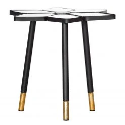 Red Living Beistelltisch Carling - Marmor / Metall - Marmor Weiß / Schwarz