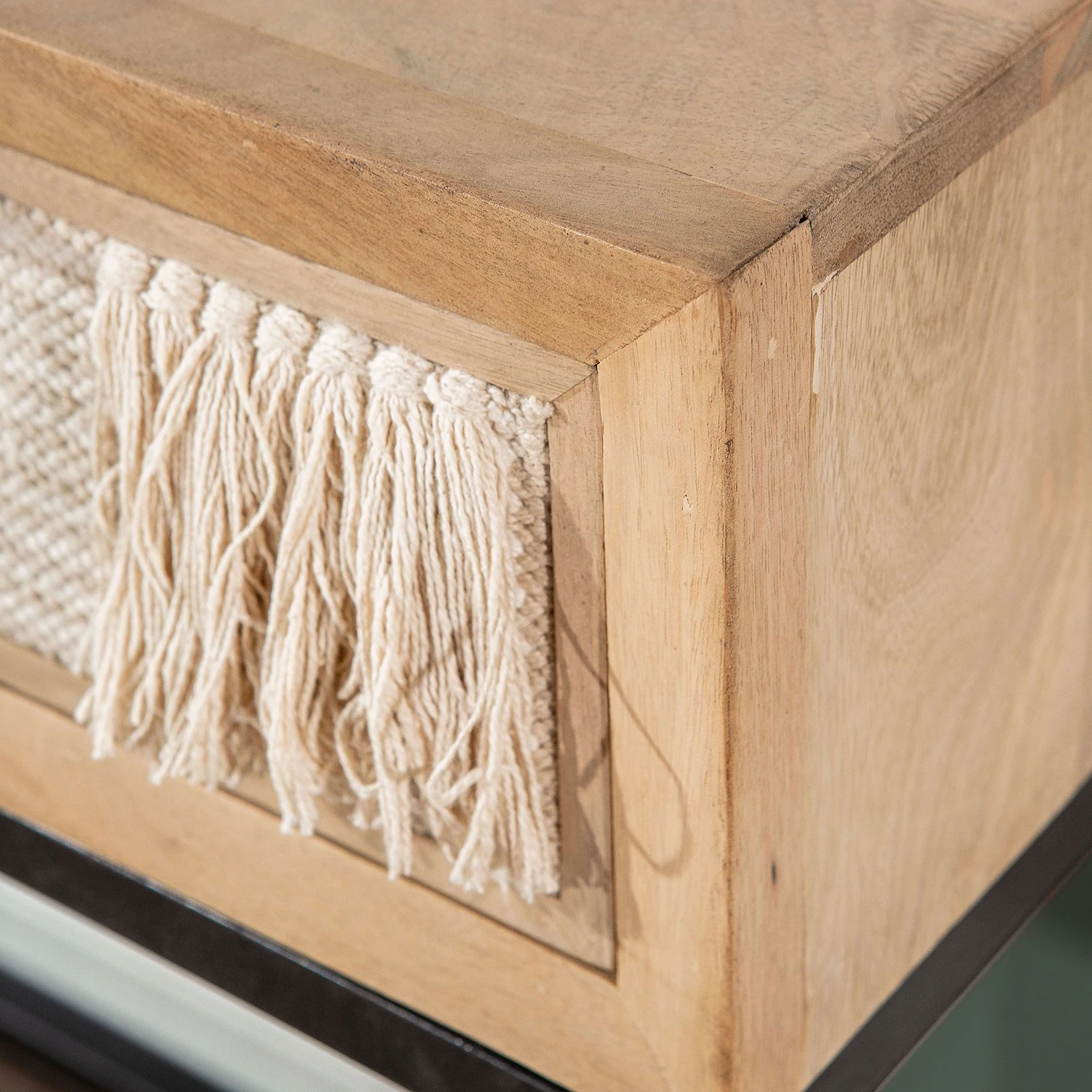 Naturoo Konsolentisch Soyans - Mango teilmassiv / Metall - Beige / Schwarz 10 Naturoo Konsolentisch Soyans - Mango teilmassiv / Metall - Beige / Schwarz – Bild 10