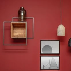 Red Living Wandregal Fenay - Akazie massiv / Metall - Akazie / Schwarz -Wohnzimmermöbel boutique en ligne 1000240833 210113 13420900188 MOOD DETAILS P000000001000240833 mood