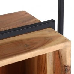 Red Living Wandregal Fenay - Akazie massiv / Metall - Akazie / Schwarz -Wohnzimmermöbel boutique en ligne 1000240833 210113 13421300190 DETAILS P000000001000240833