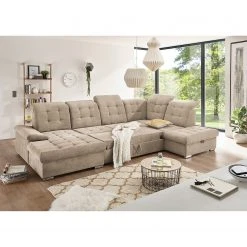 Loftscape Wohnlandschaft Montbel - Microfaser - Microfaser Ranu: Sand - Longchair davorstehend links / Ottomane rechts -Wohnzimmermöbel boutique en ligne 1000241637 210127 18072800044 MOOD DETAILS P000000001000241637 mood