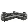 Loftscape Ecksofa Lomme - Microfaser - Microfaser Ranu: Dunkelgrau - Schlaffunktion davorstehend rechts - Tiefe: 304 cm