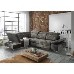 Loftscape Ecksofa Groslay - Samt - Samt Insa: Grau - Ottomane davorstehend links -Wohnzimmermöbel boutique en ligne 1000241694 210127 18200600545 MOOD DETAILS P000000001000241694 mood