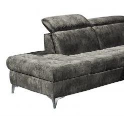 Loftscape Ecksofa Groslay - Samt - Samt Insa: Grau - Ottomane davorstehend links -Wohnzimmermöbel boutique en ligne 1000241694 210127 18201700551 DETAILS P000000001000241694