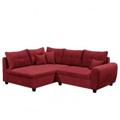 Loftscape Ecksofa Viersat - Microfaser Ranu: Beere - Longchair davorstehend links