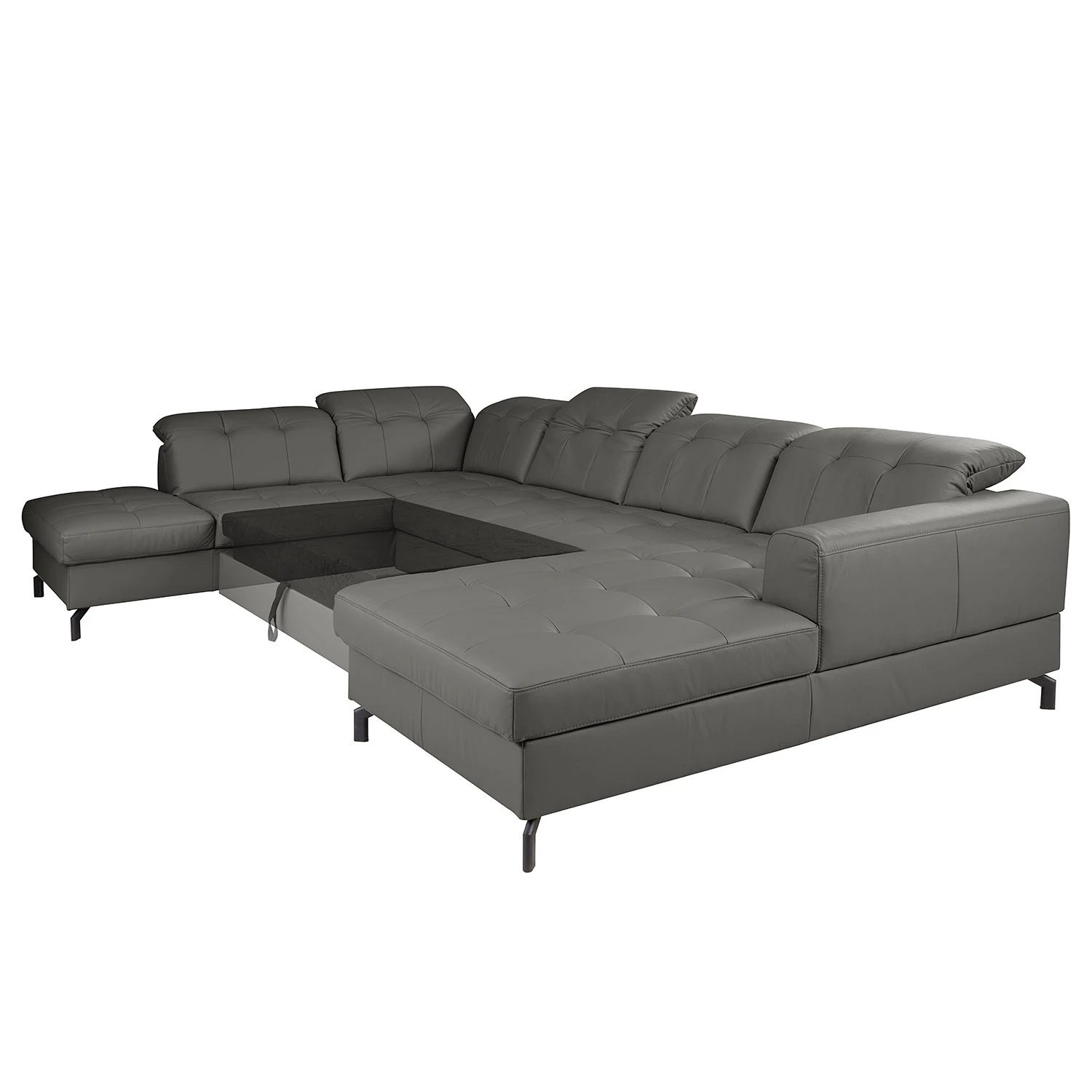 Fredriks Wohnlandschaft White Pine - Echtleder - Echtleder Mabra: Grau - Longchair davorstehend rechts / Ottomane links 6 Fredriks Wohnlandschaft White Pine - Echtleder - Echtleder Mabra: Grau - Longchair davorstehend rechts / Ottomane links – Bild 6