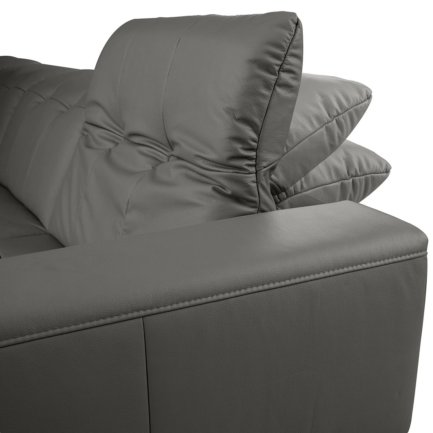 Fredriks Wohnlandschaft White Pine - Echtleder - Echtleder Mabra: Grau - Longchair davorstehend rechts / Ottomane links 7 Fredriks Wohnlandschaft White Pine - Echtleder - Echtleder Mabra: Grau - Longchair davorstehend rechts / Ottomane links – Bild 7