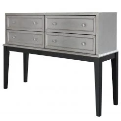 Red Living Kommode Vaunac - Matt Silber / Schwarz