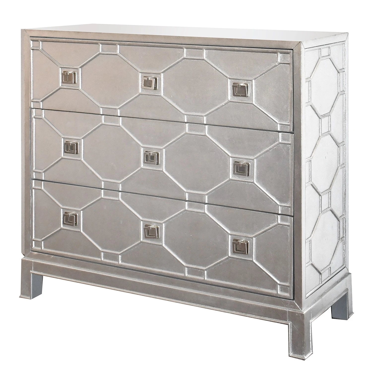 Red Living Kommode Thoury - Matt Silber 1 Red Living Kommode Thoury - Matt Silber