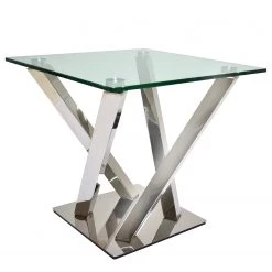Loftscape Beistelltisch Vareilles II - Glas / Edelstahl - Chrom
