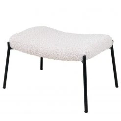 Red Living Polsterhocker Bachy - Webstoff - Weiß