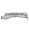 Red Living Ecksofa La Rose II - Webstoff - Ecke davorstehend links
