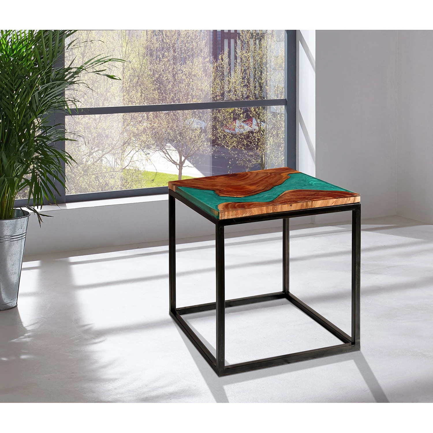 Wolf-Möbel Epoxidharz-Beistelltisch Tarnac - Harz / Metall - Grün 3 Wolf-Möbel Epoxidharz-Beistelltisch Tarnac - Harz / Metall - Grün – Bild 3