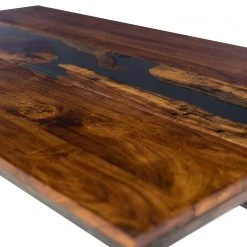 Wolf-Möbel Epoxidharz-Couchtisch Tarnac - Akazie massiv / Metall - Grau -Wohnzimmermöbel boutique en ligne 1000243196 220106 08231300062 DETAILS P000000001000243196