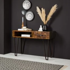 Wolf-Möbel Konsolentisch Bazac - Akazie massiv - Akazie / Dunkelgrau -Wohnzimmermöbel boutique en ligne 1000243204 220311 020 MOOD DETAILS P000000001000243204 mood